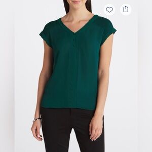 Fortune + Ivy Mixed Material Blouse